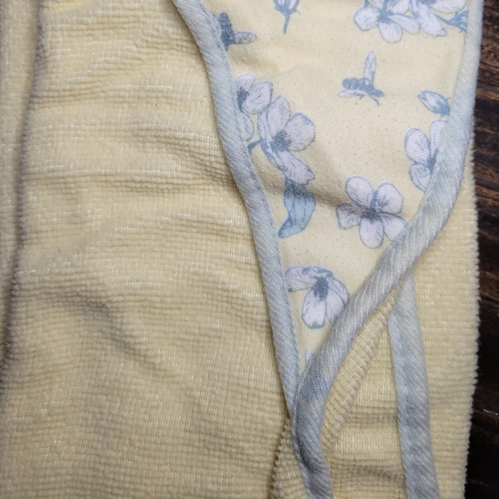 vintage baby towel yellow floral